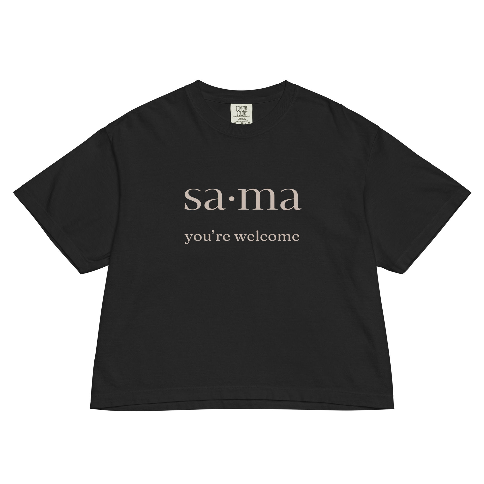 Women’s heavyweight boxy tee You're Welcome Black
