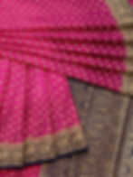 Thumbnail: Sophisticated Pink and Navy Blue Banarasi Chiffon Saree - Unique Piece