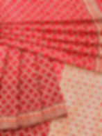Thumbnail: Traditional Red Banarasi Bandhej  Saree with  Zari Work