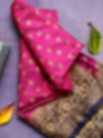 Thumbnail: Sophisticated Pink and Navy Blue Banarasi Chiffon Saree - Unique Piece