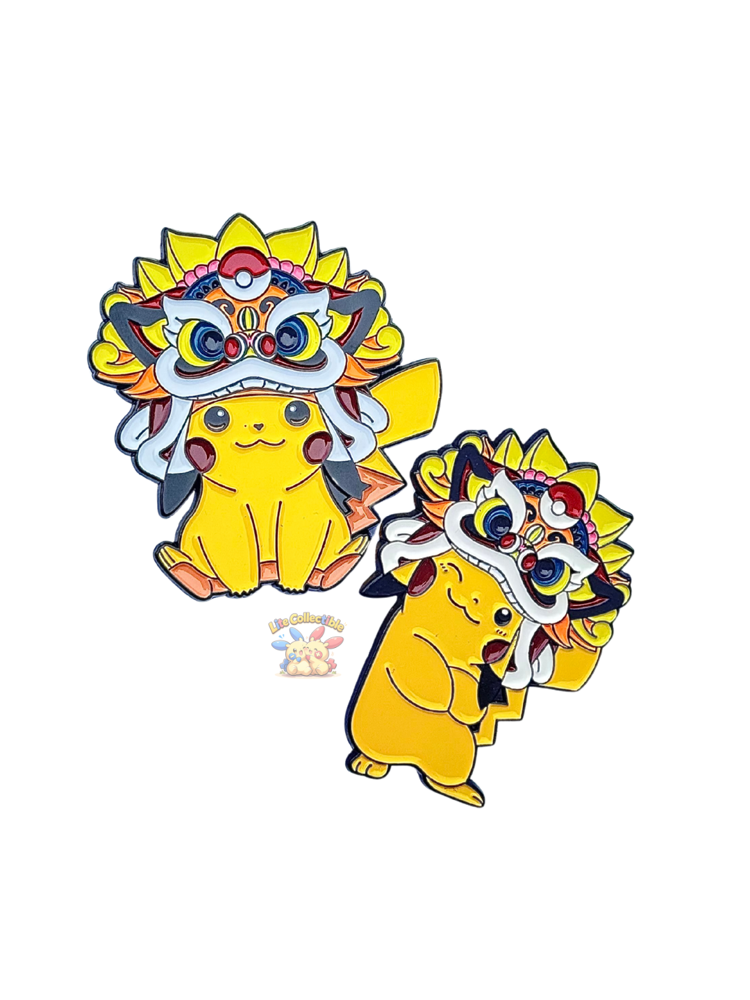 Pokémon Pikachu wearing a traditional Lion Dance custume (set of 2)