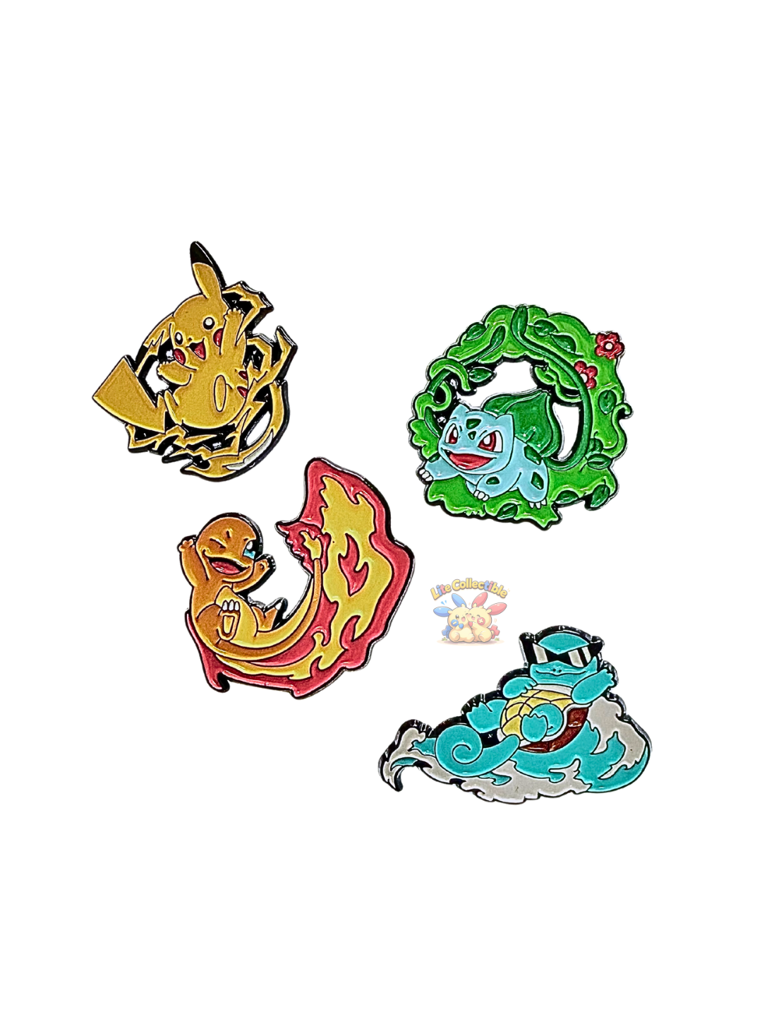 Pokémon 4 pins set Pikachu - Charmander - Bulbasaur - Squirtle