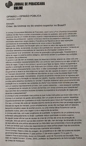 Crise: da Unimep ou do ensino superior no Brasil?