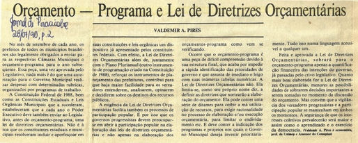 Orçamento-Programa e Lei de Diretrizes Orçamentárias