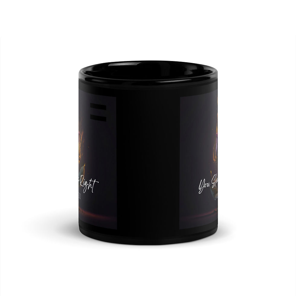 Thumbnail: You Sheaux Right! Burning Rose - Black Glossy Mug