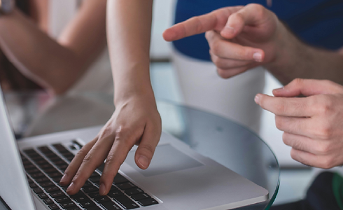 Teams working digitally