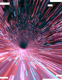 Data tunnel representing digital travel between Earth 2069 and Gaia in Unlimited Online