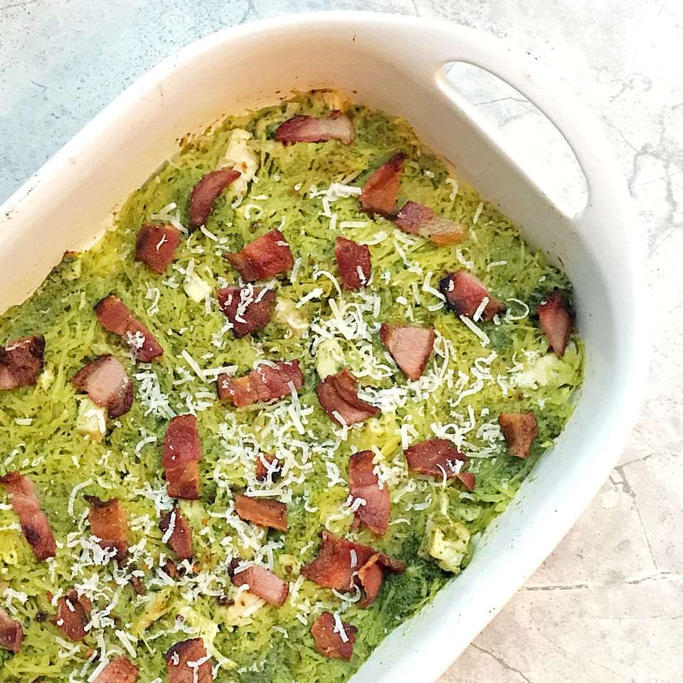 Chicken & Bacon Pesto Spaghetti