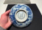 Base and Reign Mark of a Rare Blue and White 'Figural' Bowl from the Xuande Period at Christie's Hong Kong from the Tianminlou Collection