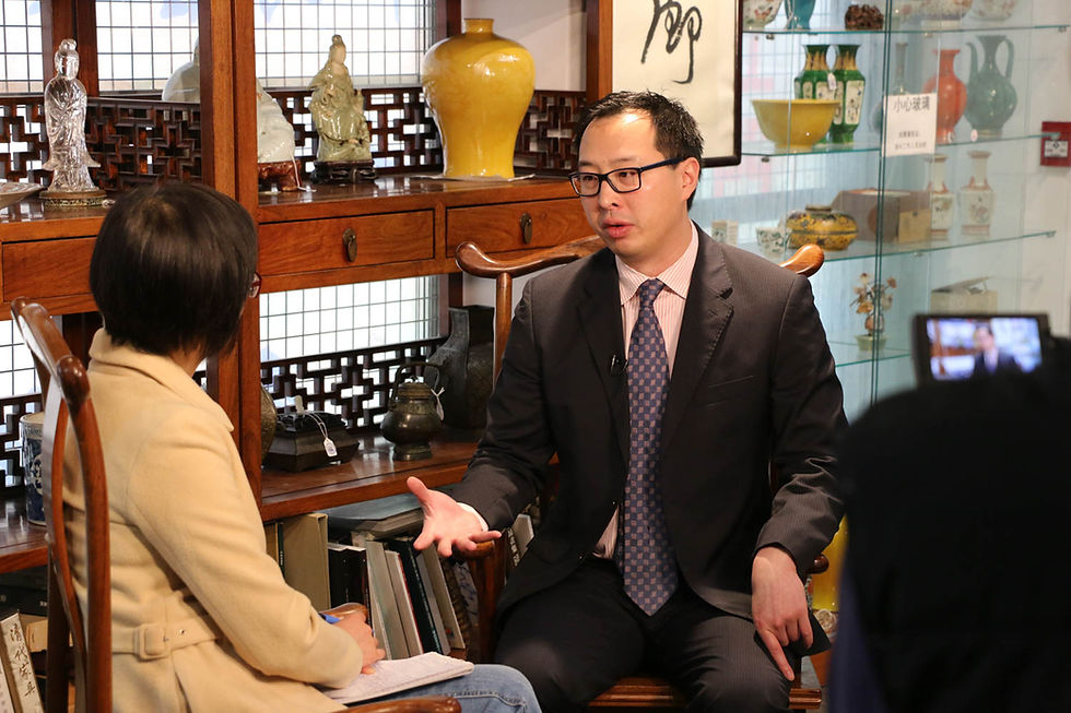 Anthony Wu being interviewed by Canada's Fairchild TV to introduce the Giga Pear in June 2, 2019