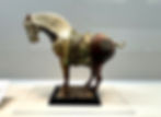 A Tang Dynasty (618-907 AD) Ceramic Sancai Glazed Horse at the Matsuoka Museum in Tokyo Japan