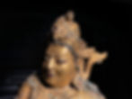 Detail of the Face of a Large Tibetan Densatil Monastery Gilt Copper Figure of Virupaksha at Bonhams Hong Kong