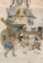 Detail of a rare Chinese Imperial Qianlong silk kesi panel with Puxian at Sotheby's London during Asian Art in London November 2025