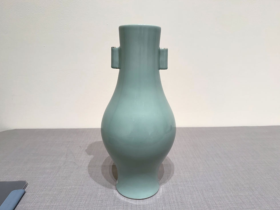 Large celadon hu vase with Yongzheng mark formerly from the Newark Museum featured at Sotheby's during Asia Week New York March 2025