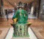 A Chinese ceramic figure of a seated Guanyin from the Ming Dynasty (1368-1644), inscribed by the maker, Qiao Bin 橋彬 (the Younger) and dated to 1500, at the Princeton University Art Museum