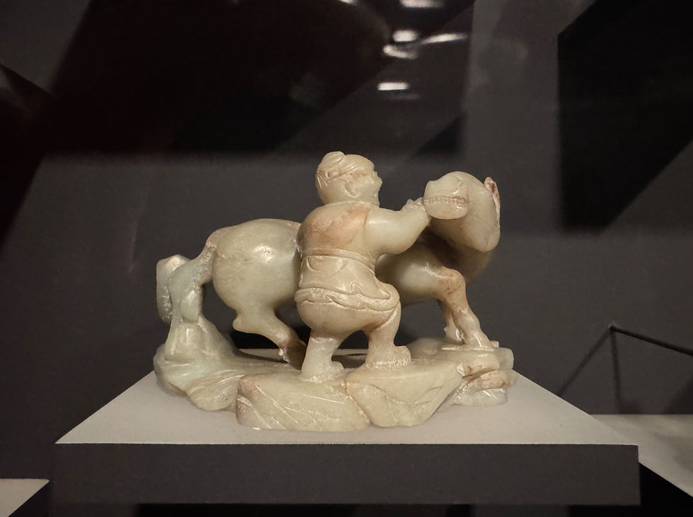 Chinese Ming Dynasty jade carving of a groom and horse from the Avery Brundage Collection at the Asian Art Museum in San Francisco