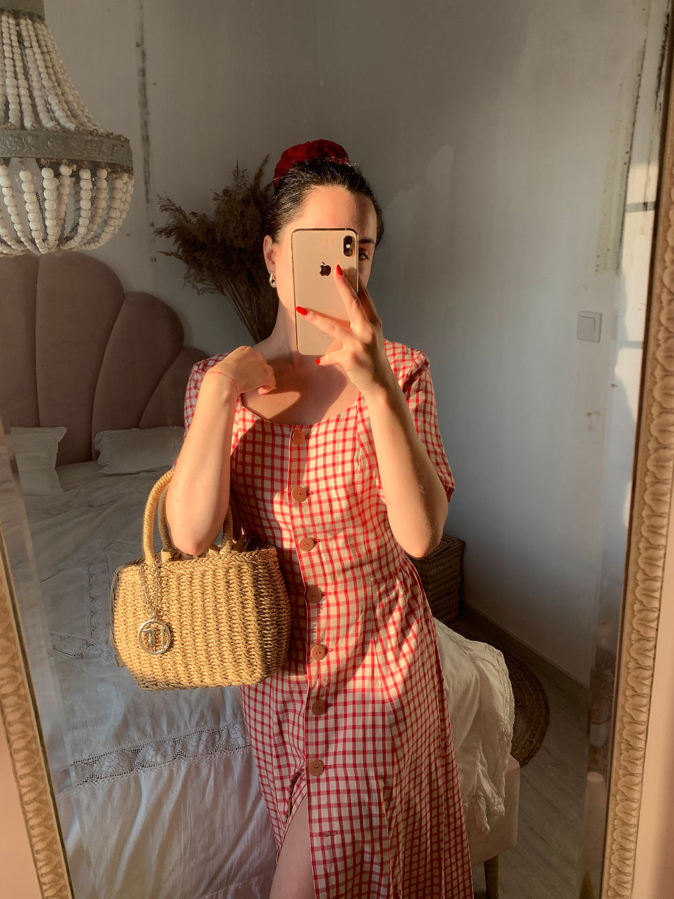 Thumbnail: Picnic vintage dress L