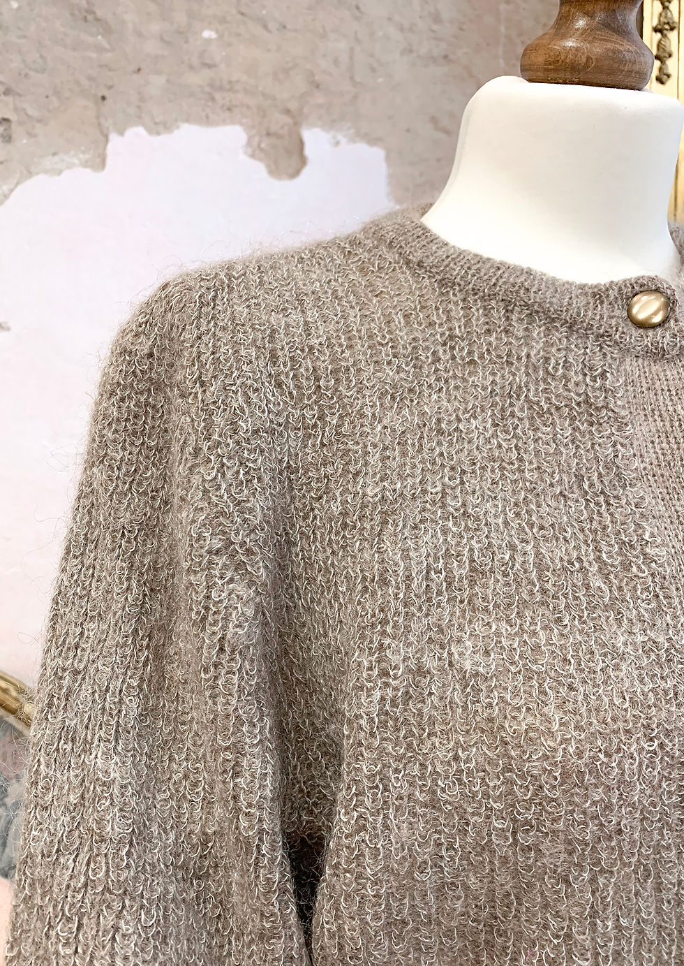 Thumbnail: Beige mohair&wool M/L