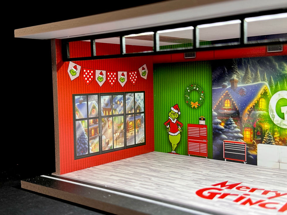 Thumbnail: Grinch Shop Theme LED Diorama Garage For 1/64 Scale Toy Cars