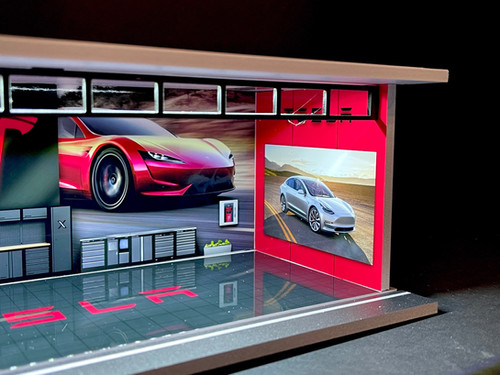 Tesla Garage Interior Theme LED Diorama Display | Shop 164