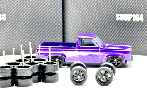 5 Sets Black Blade Wheels for Hot Wheels 83 Silverado Wheels DROP
