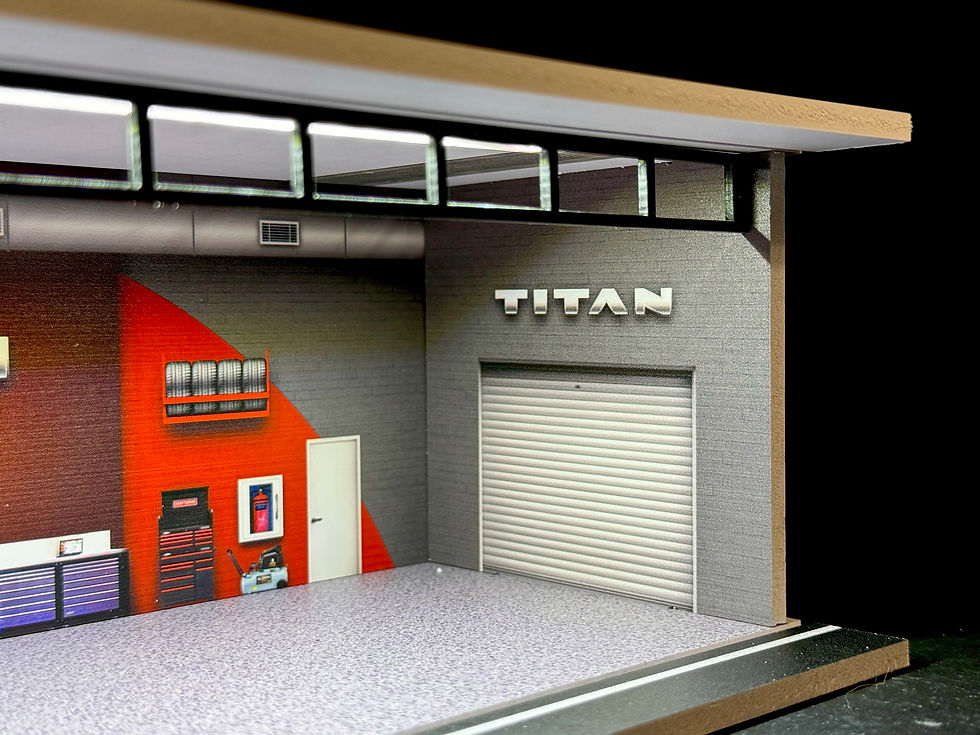 Thumbnail: Nissan Titan Shop Theme LED Diorama Garage For 1/64 Scale Toy Cars