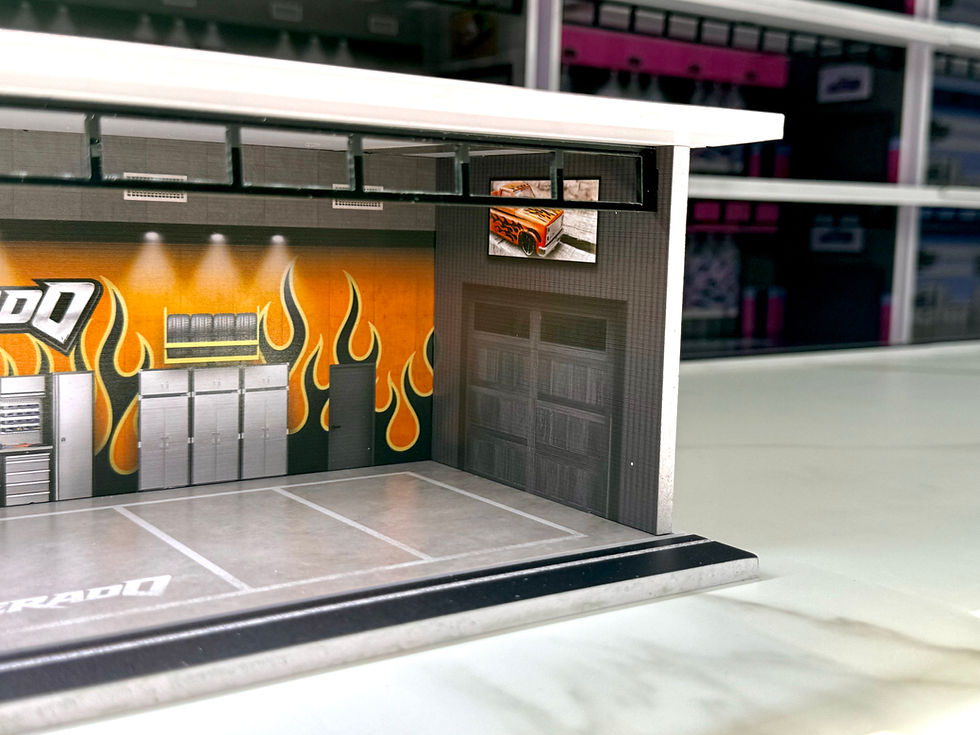 Thumbnail: Orange Flames 83 Chevy Silverado Theme LED Diorama Display