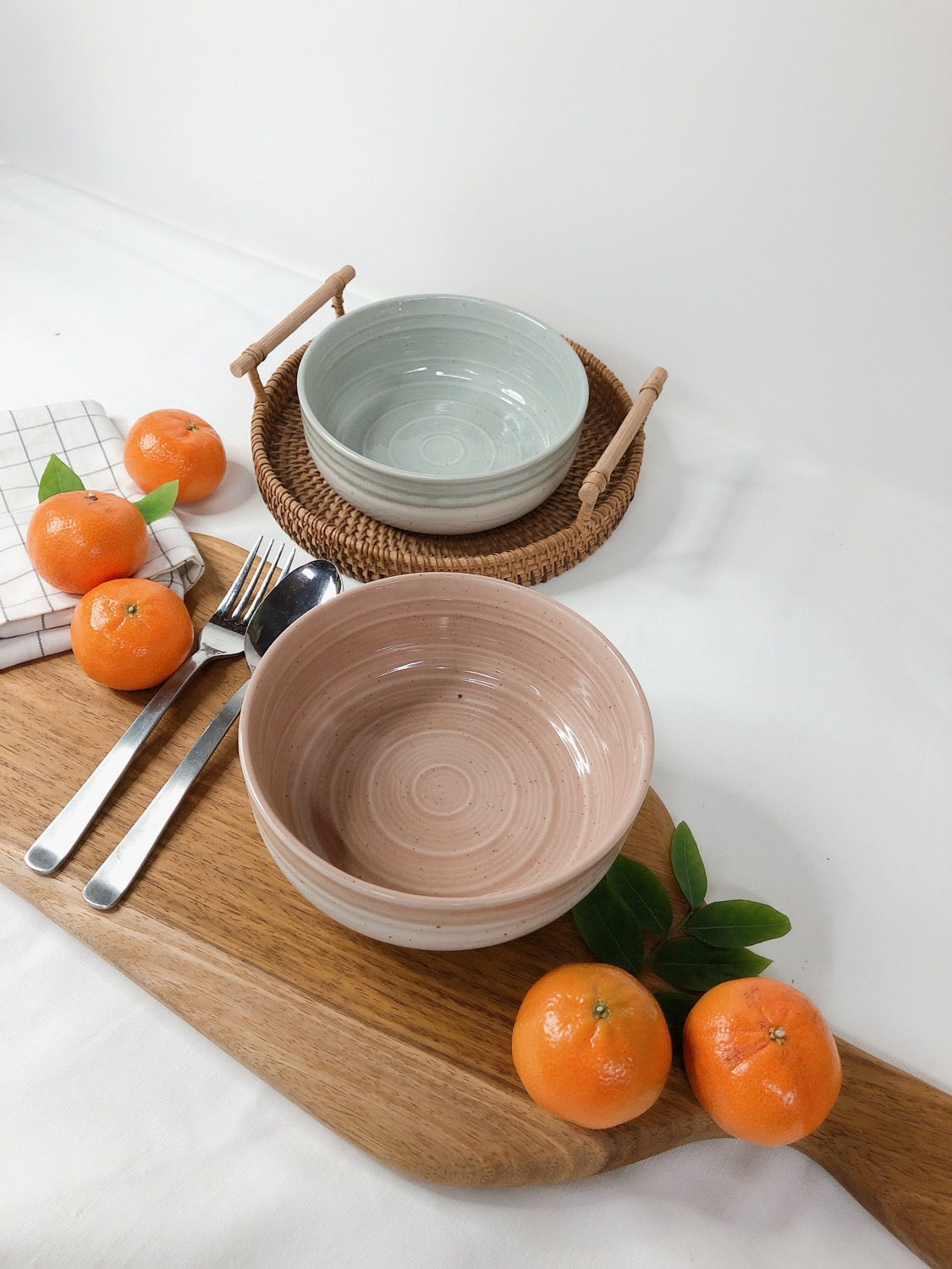 Satin Matt white x half gloss bowl (2 colours)