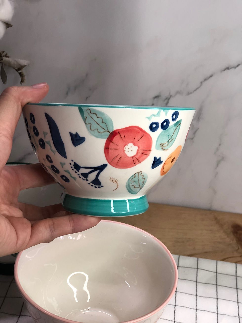 Thumbnail: Colour my life | Floral x high foot bowl  (2 colours)