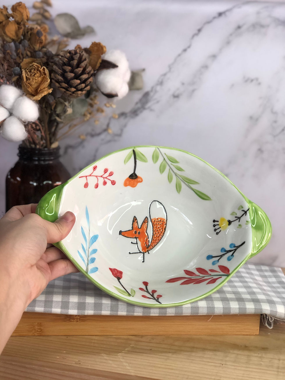 Thumbnail: Stamped prints oval dish (3 designs)