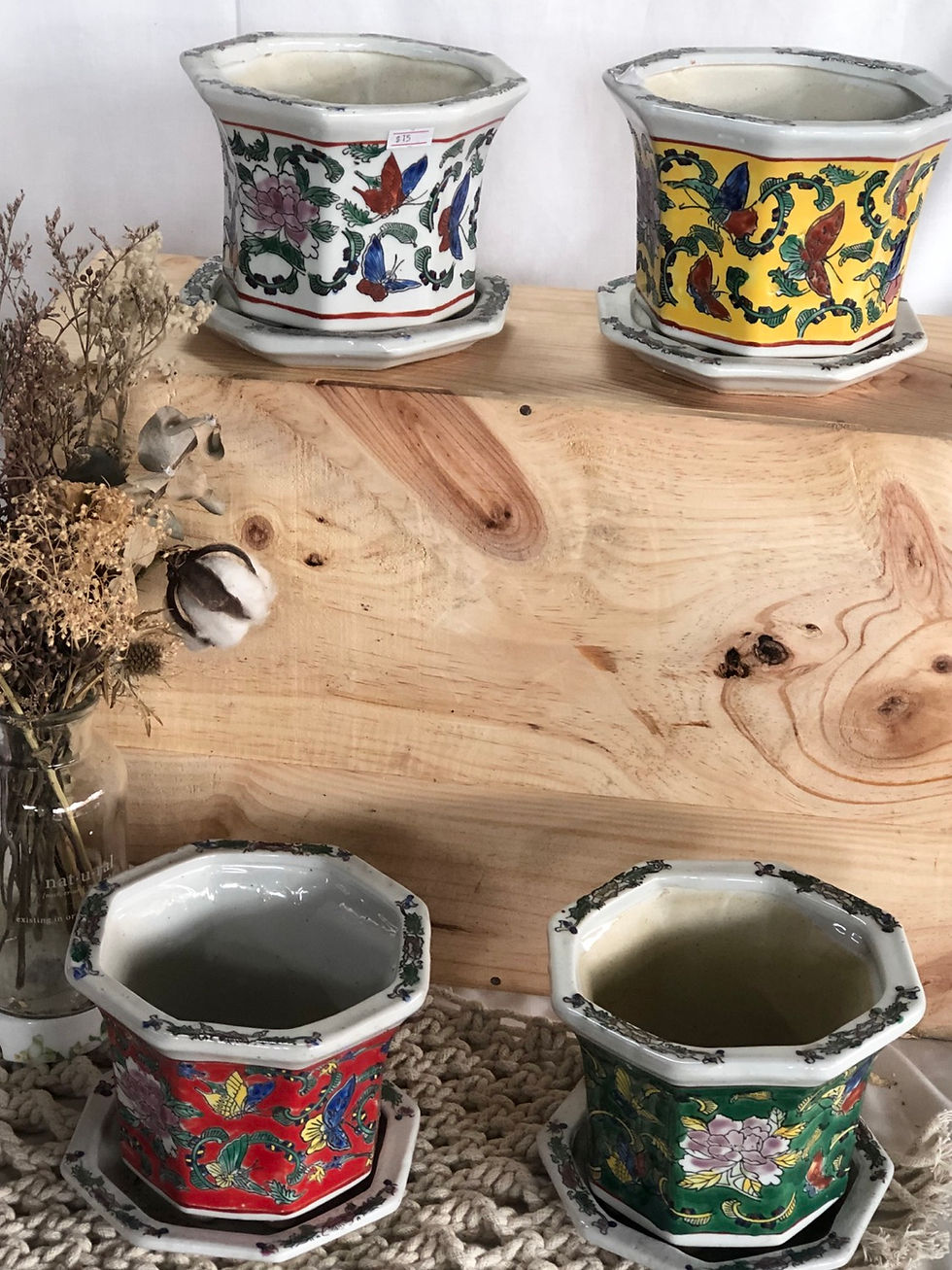 Thumbnail: Printed pot with tray |  5 colours x 5 sizes