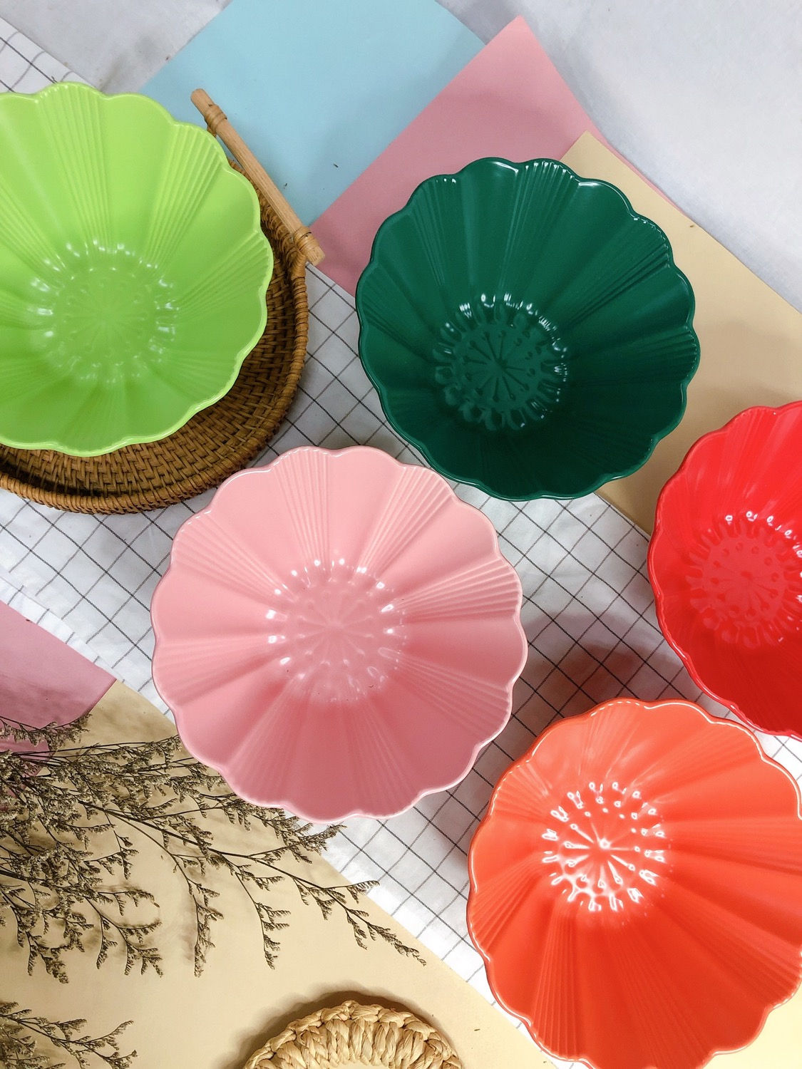 Floral x salad bowl ( 5 colours)