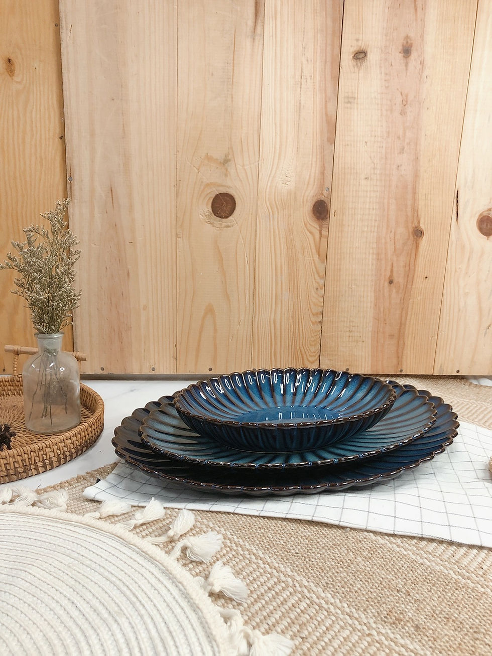 Thumbnail: Scallop x blue | Oval Plate (3 sizes)