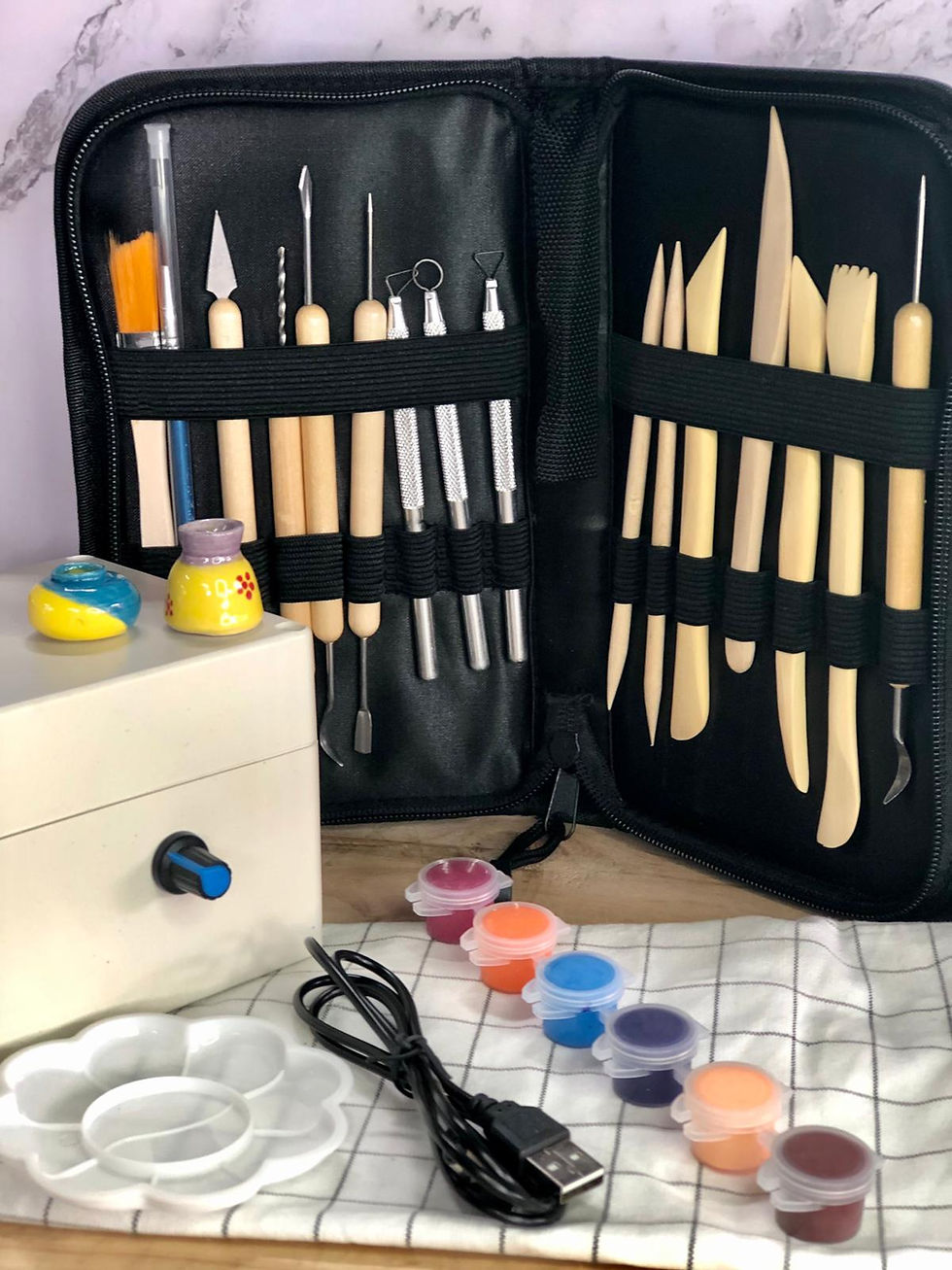 Thumbnail: Mini potter's wheel Premium Set