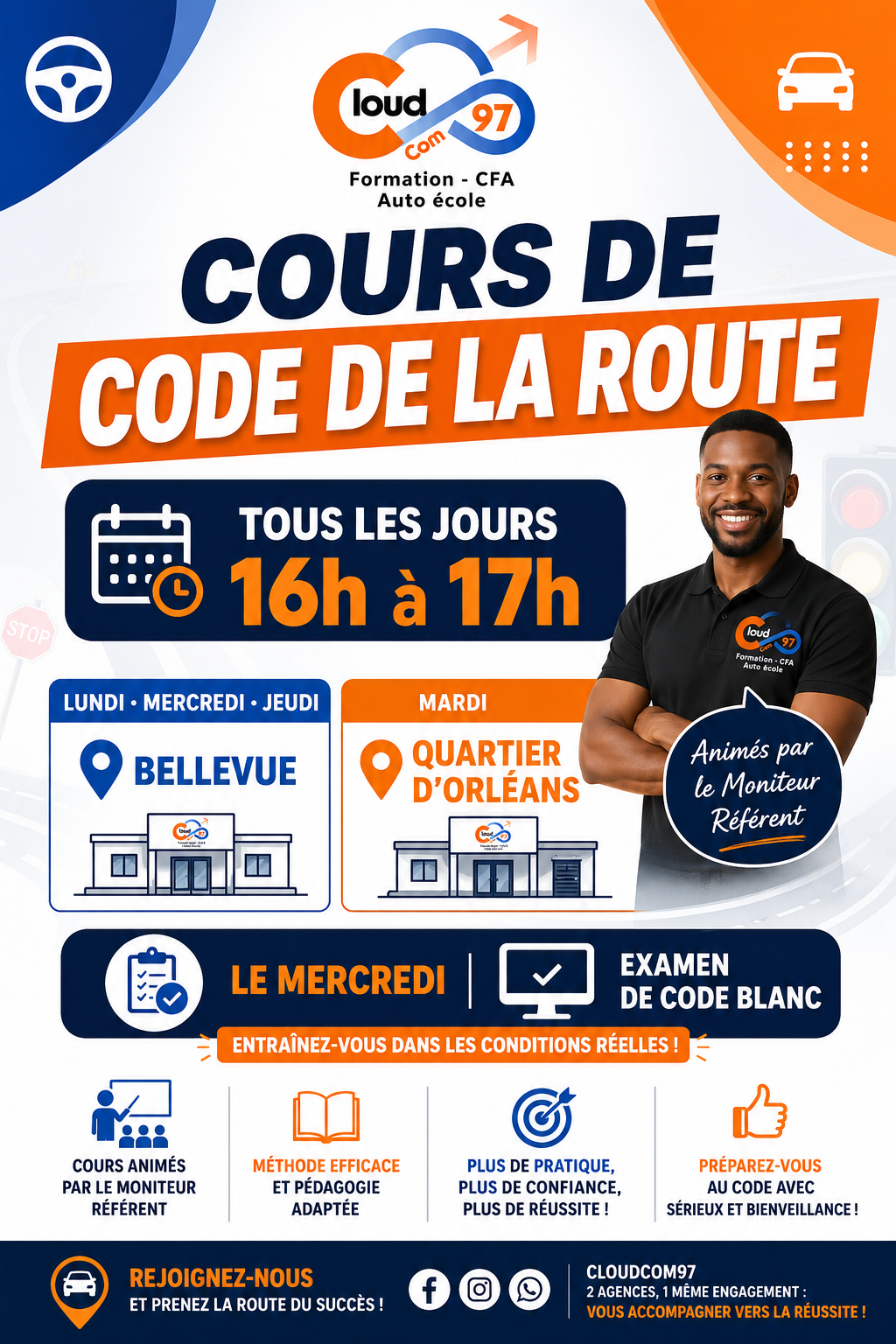 Gros plan sur un volant moderne et un tableau de bord symbolisant la conduite.
