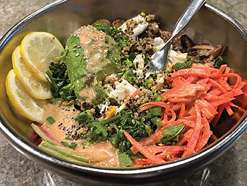 Fully assembled, each power bowl bite is a mighty forkful layered with flavors and textures.