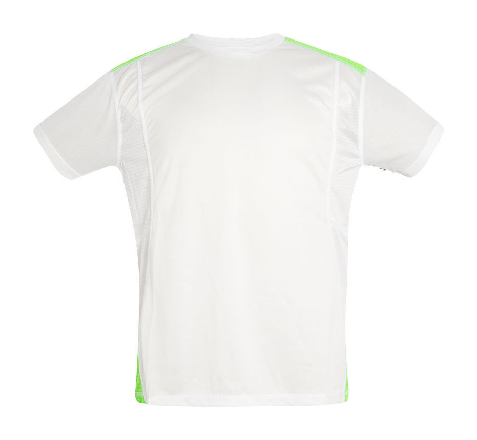 CAMISETA GIRO Acqua Royal — Blanco / Verde Fluor, vista frontal