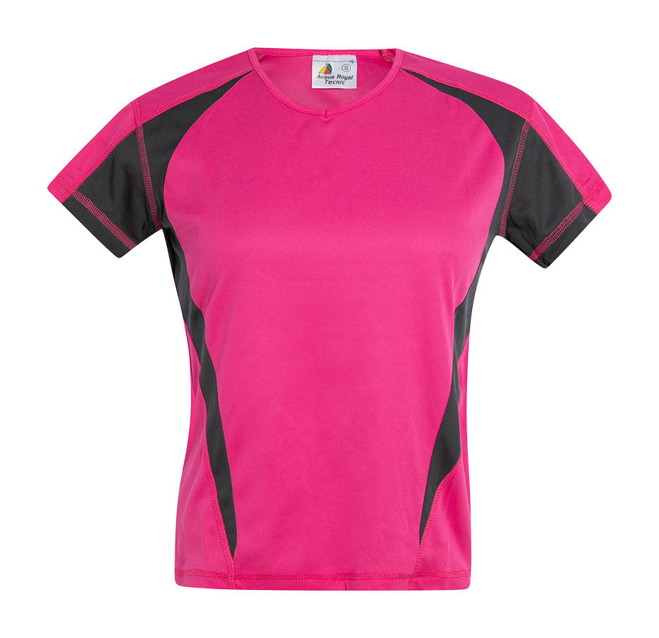 CAMISETA FITNESS WOMAN Acqua Royal — Fucsia / Gris Antracita, vista frontal