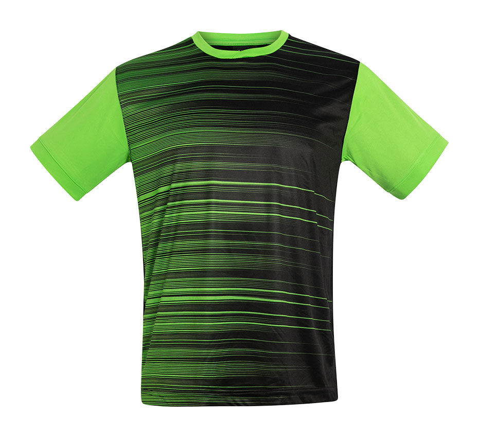 CAMISETA COSMIC Acqua Royal — Negro / Verde Fluor, vista frontal