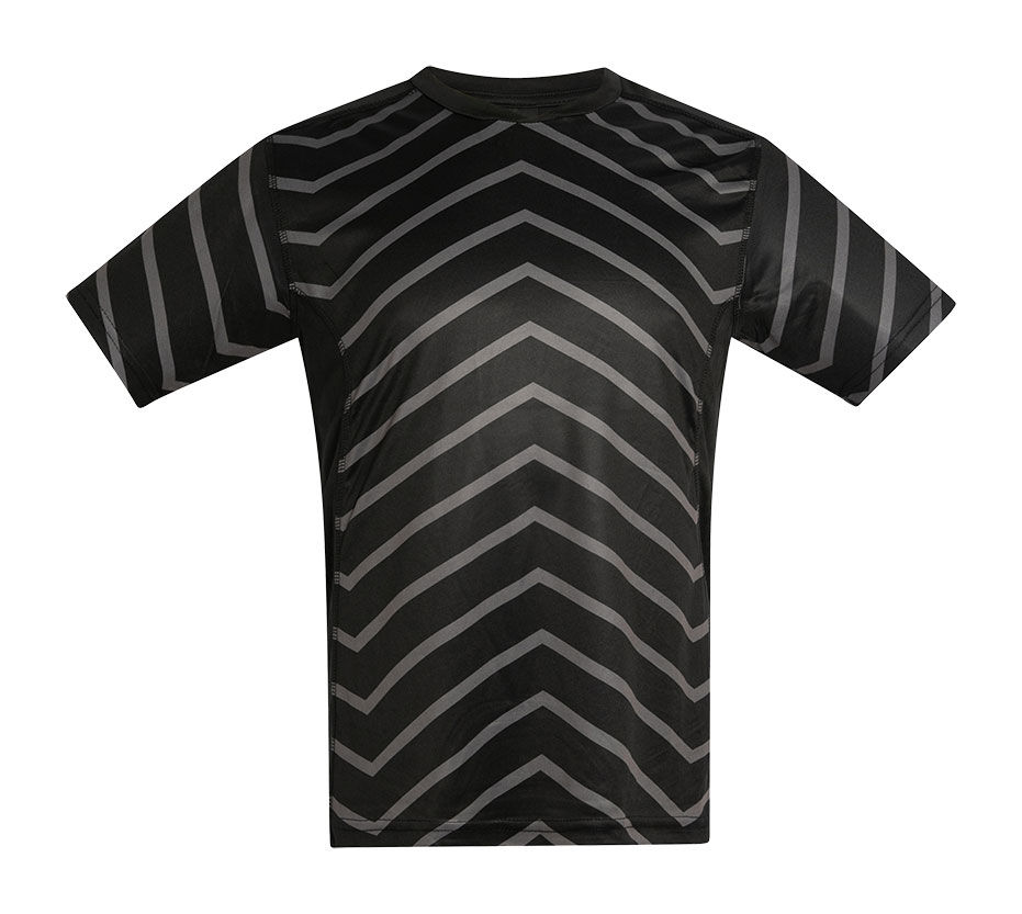 CAMISETA TÉCNICA IRON Acqua Royal — Negro / Gris Antracita, vista frontal