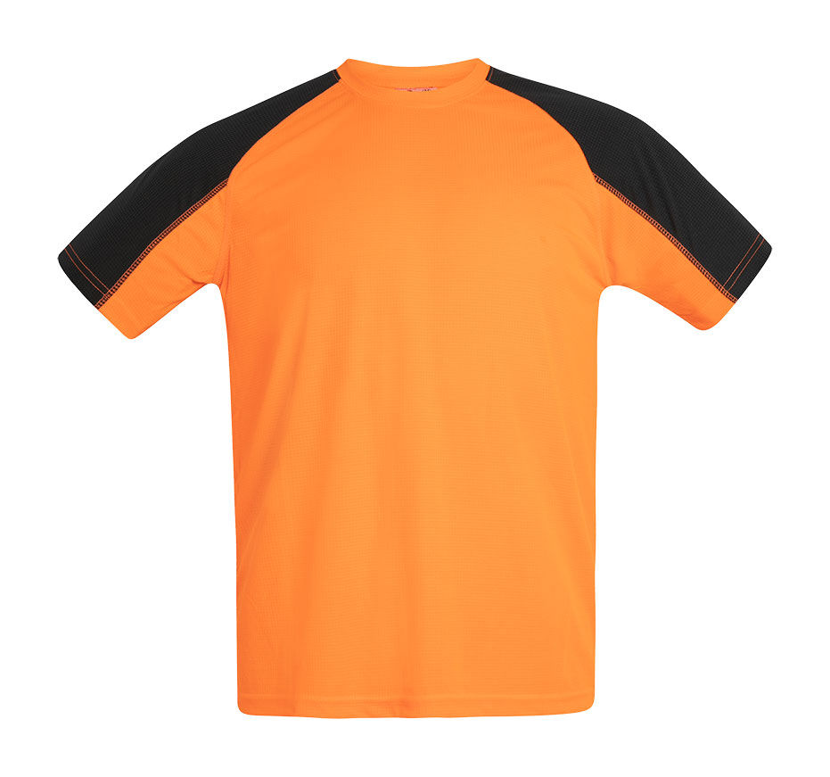 CAMISETA DYNAMIC COMBO Acqua Royal — Naranja Fluor / Gris Antracita, vista frontal