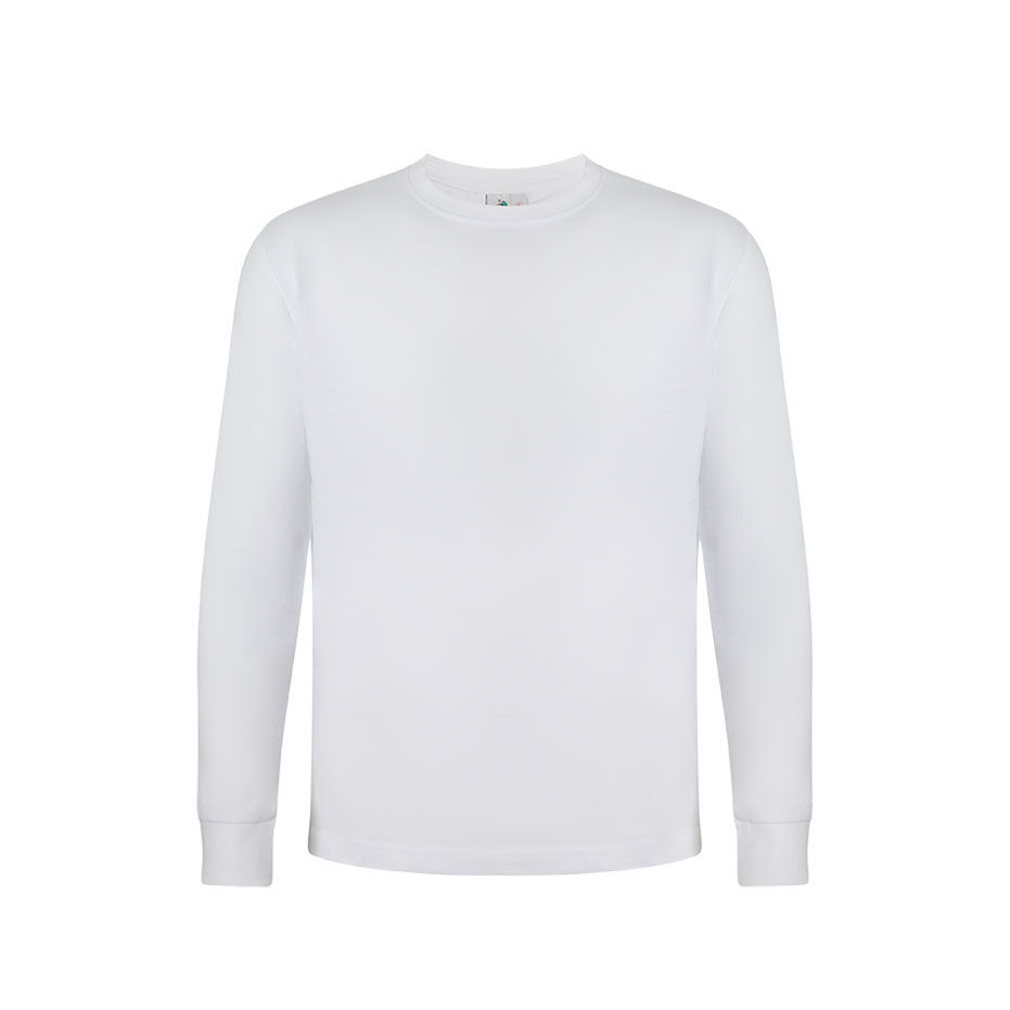CAMISETA ALGODÓN 150G MANGA LARGA Acqua Royal — Blanco, vista frontal