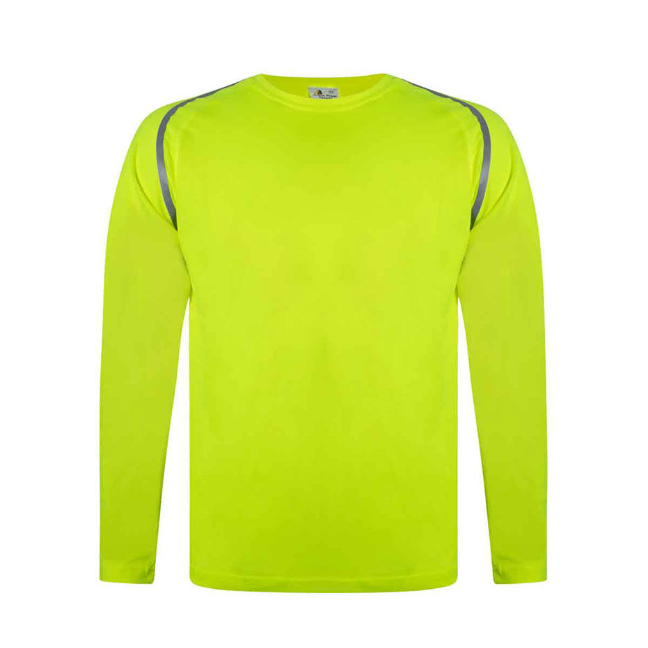 CAMISETA TÉCNICA MANGA LARGA REFLECTANTE Acqua Royal — Amarillo Fluor, vista frontal