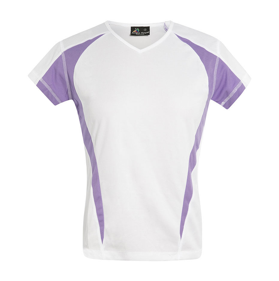 CAMISETA FITNESS WOMAN Acqua Royal — Blanco / Lila, vista frontal