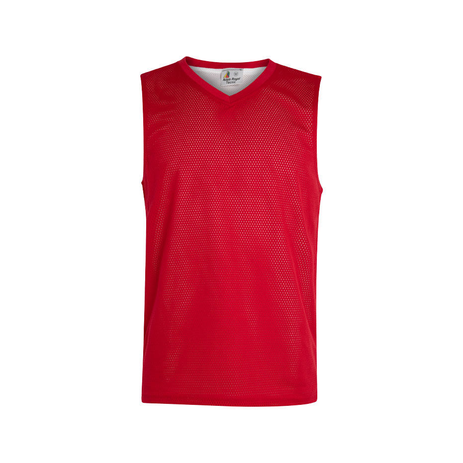 CAMISETA TÉCNICA REVERSIBLE SIN MANGAS Acqua Royal — Rojo / Blanco, vista frontal