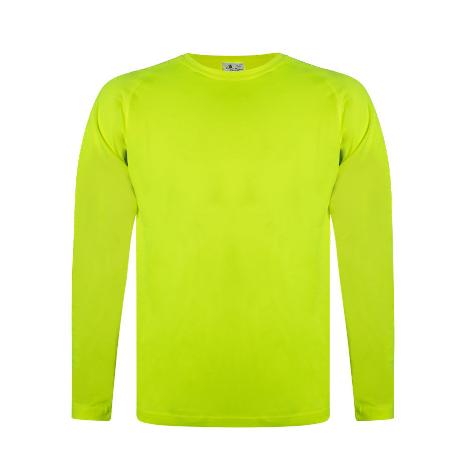 CAMISETA TÉCNICA MANGA LARGA Acqua Royal — Amarillo Fluor, vista frontal