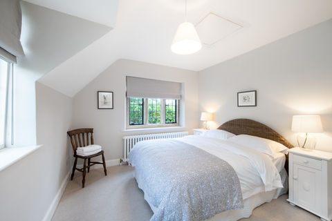 stylish bedroom in a cottage