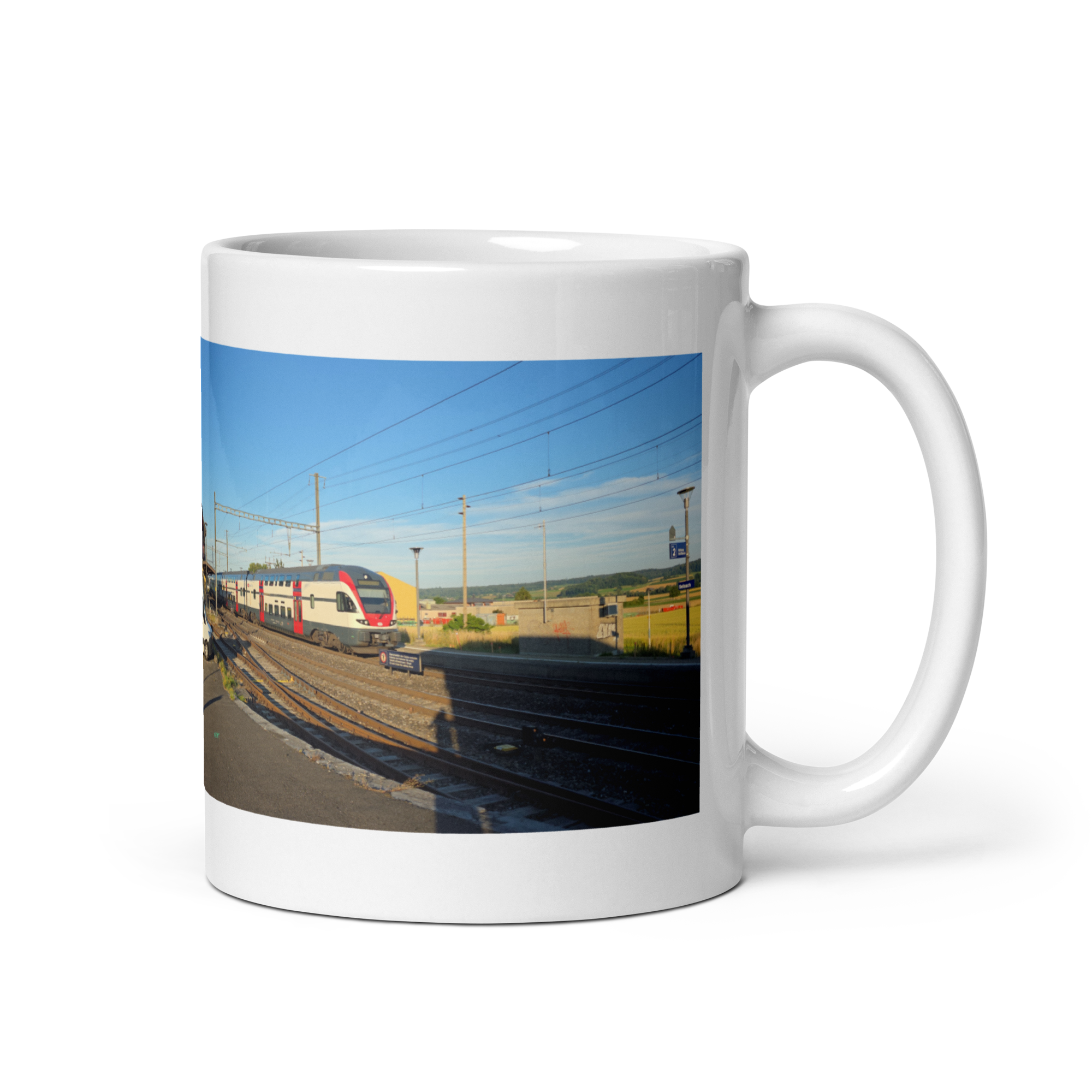 White Glossy Mug - Motiv SBB RABe 511 Stadler Kiss