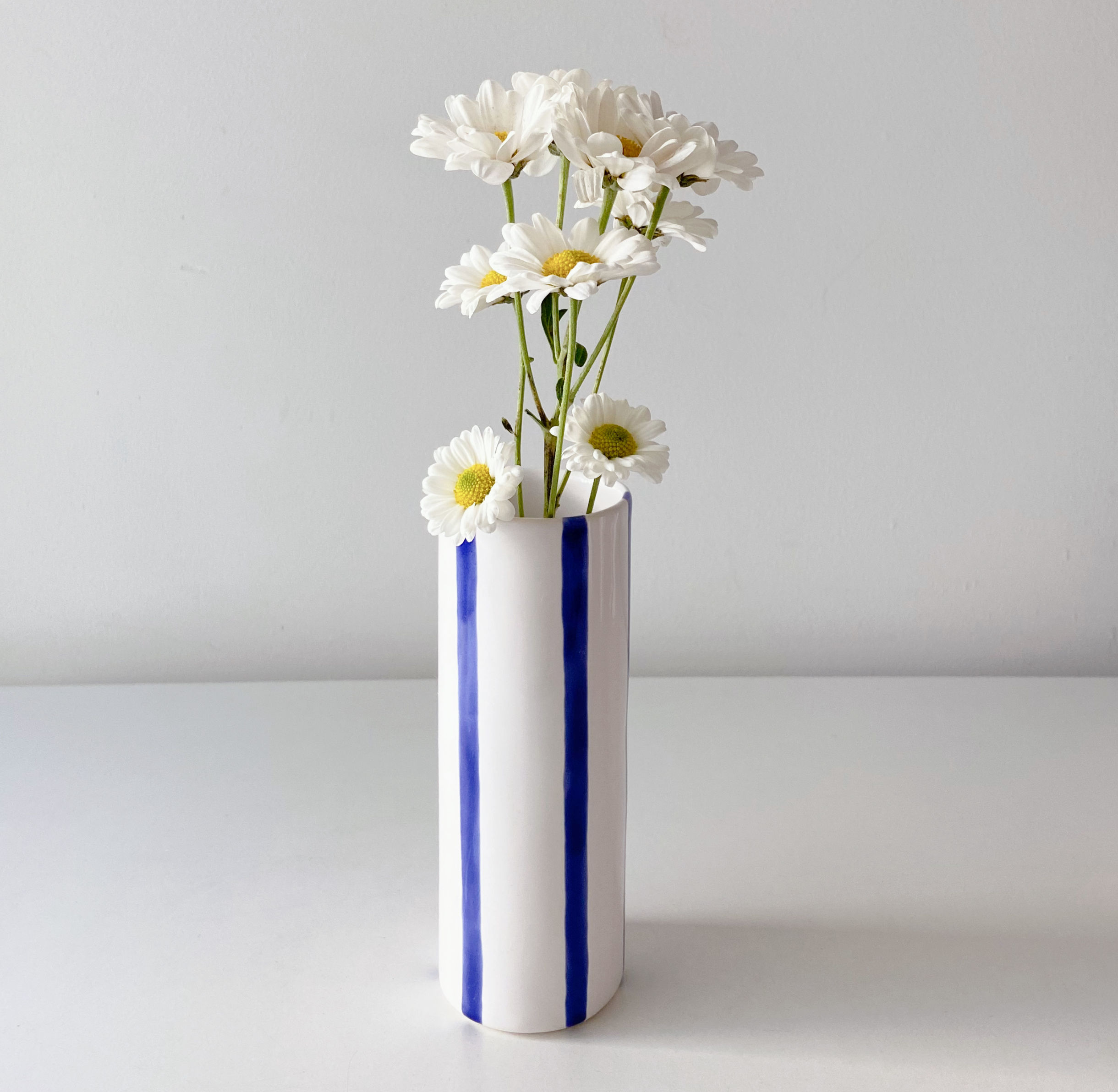 vaso cilindro listra azul m