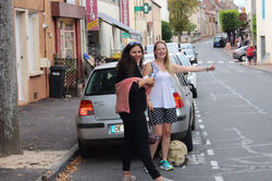 Autostoppen in Taizé